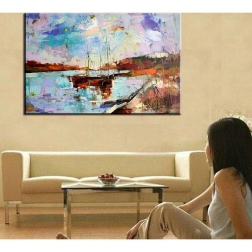 DONGMEI OILPainting hand-painted famous oil painting high quality Modern artists Oil painting seaview WX15041506