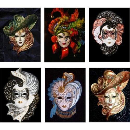 DIY Paints By Numbers Woman Mask 50x40 Art Pictures set Coloring Decorative Canvas Wall Artcraft Oil Painting By Number