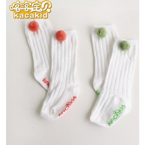KACAKID Official Store Children Baby High Socks Ball Unisex Baby Children Girls High Socks Cotton Anti-slip Baby High Socks 1284