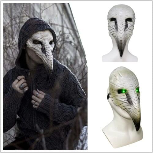 New LED Type Steampunk Plague Doctor Mask Cosplay Long Nose Bird Beak Latex Masks Carnival Masquerade Halloween Party Props