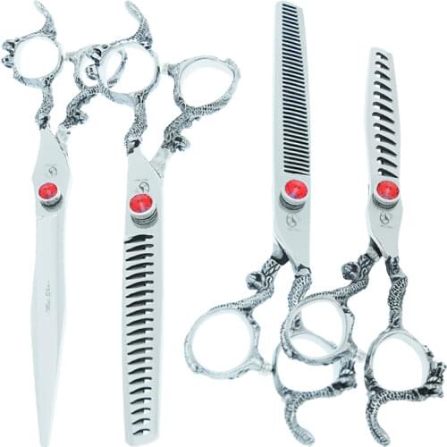 6.0" 7.0" 8.0" Dragon Handle Pets Cutting Scissors 9CR Steel Professional Dogs Grooming Shears Animals Thinning Tijeras B0065A