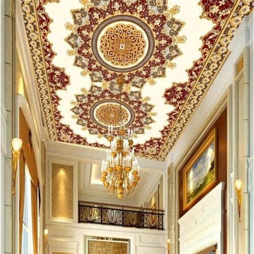 Beibehang Custom wallpaper large high-end ultra high-definition European ceiling European background European carpet wallpaper