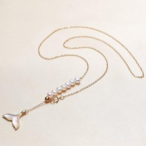 Mermaid Tail Wholesale Real Freshwater Cultured Natural Pearl Necklace Nice Party Gift for Women 45cm 18 Inch Long 10pcs/lot