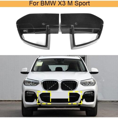 Carbon Fiber Front Bumper Air Vent Trims Covers For BMW X3 G01 M-Sport 2018 2019 Car Front Air Vent Trims