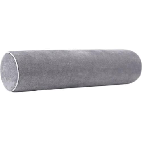 1pc Memory Cotton Pillow Grey Neck Roll Pillow Bolster Pillow for Woman Men