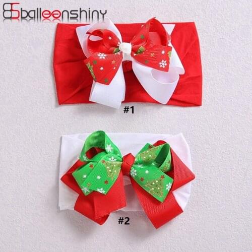 Balleenshiny Christmas Baby Girls Headband Newborn Kids Bows Hair Band Toddler Kids Headwrap Lovely Baby Hair Accessories