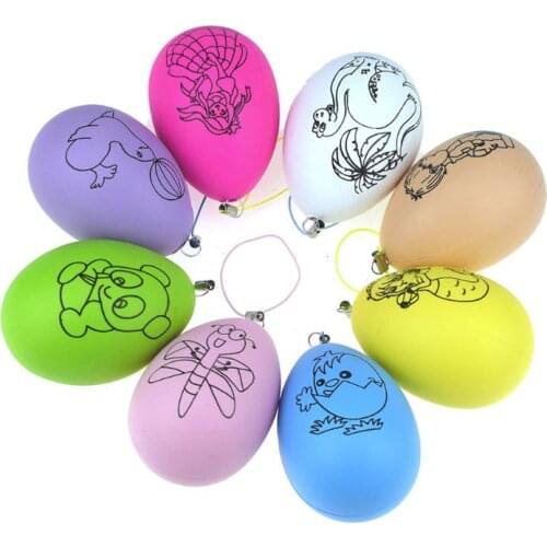 Colorful Easter toy eggs Funny DIY cartoon paninting kindergarten toy eggs Kids Color painting