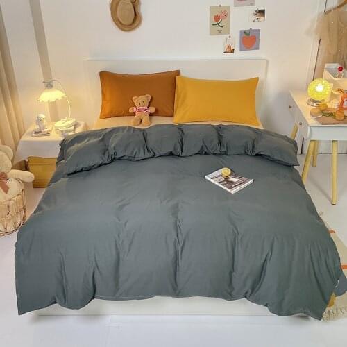 Grey Duvet Covers Queen Size, Ultra Soft Washed Cotton Like Comforter Cover Sets 3 Pieces with Zipper Closure Pillowcases Sheet