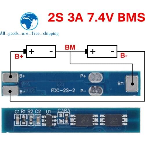 TZT 2S 3A Li-ion Lithium Battery 7.4v 8.4V 18650 Charger Protection Board bms pcm for li-ion lipo battery cell pack