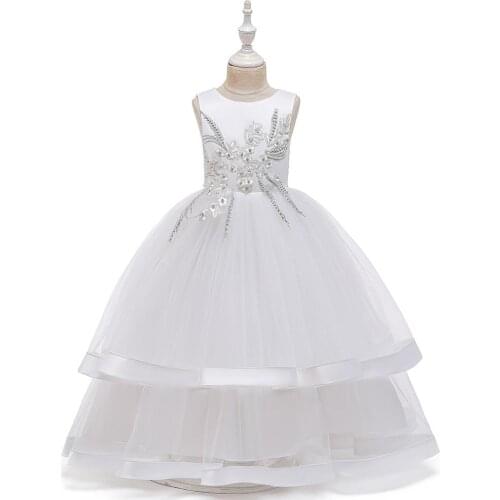 Flower Vintage Embroidery Baby Girls Dress Opening Ceremony Clothing Tutu Party Elegant Wear Girls Princess Dress Kids Vestidos
