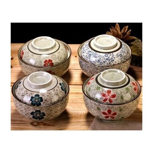 Japanese underglaze hand-painted ceramic 6.5 inch bowl with a bowl of instant noodles steamed soup tureen tureen home for dinner
