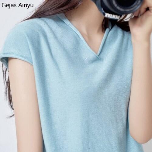 Gejas Ainyu Plus Size S-XXXL Harajuku Summer T Shirt Women Short Sleeve fashion T-shirt Woman Tee Tops Casual Female T-shirts