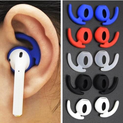 1Pair Earphone Cover Case Durable Silicone Cover Earbuds In-ear Hook Anti-slip Headphones for AirPods Earphone Accessories