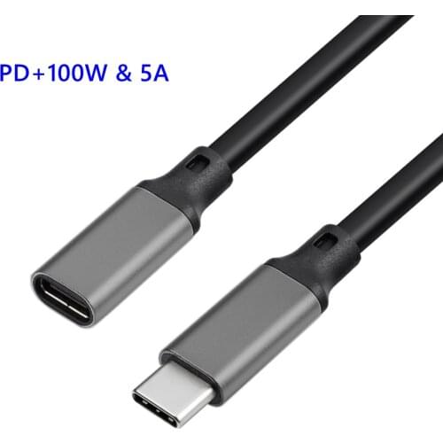 10Gbps Gen2 Type-C USB 3.1 Male to USB-C Female Extension Data 100W Charging Cable Extender Cord Reversible Design 0.3m1m 2m 5m