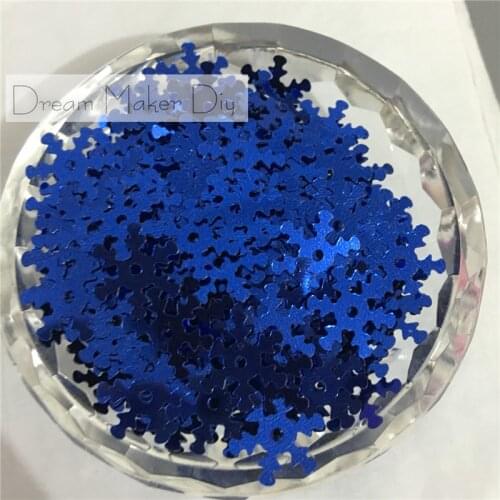 1000pcs 13mm Christmas Snowflake Royal Blue Color Loose Sequins Paillette Sewing For Crafts Scrapbooking Navidad Ornaments