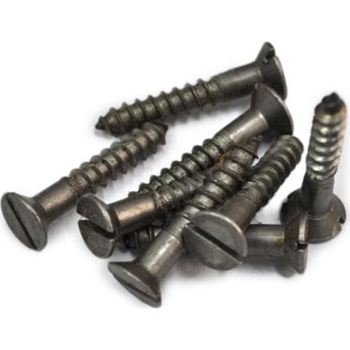 21pcs M5 M6 GB100 Wood Screws Slotted Countersunk Self-Tapping Bolts One Line Flat Head Screw Bolt 30mm-70mm Length