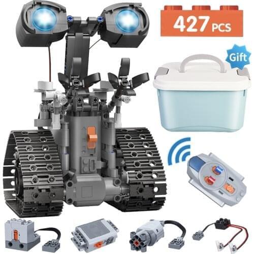 427pcs Creative Technical Blocks Building Electric RC Robot Bricks Remote Control Intelligent Educational Toys for Children Gift