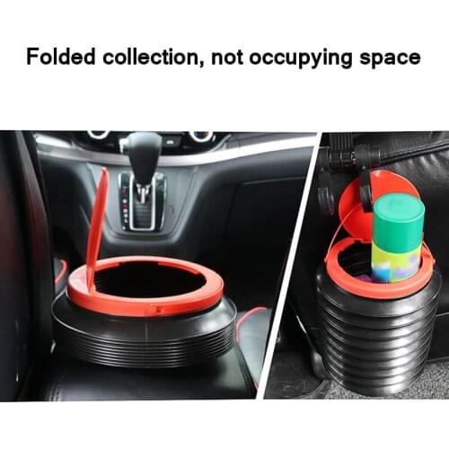 4L Multifunctional Magic Car Container Barrel Trash Bin Portable Practical Foldable Storage Bucket Black Car Trash Can