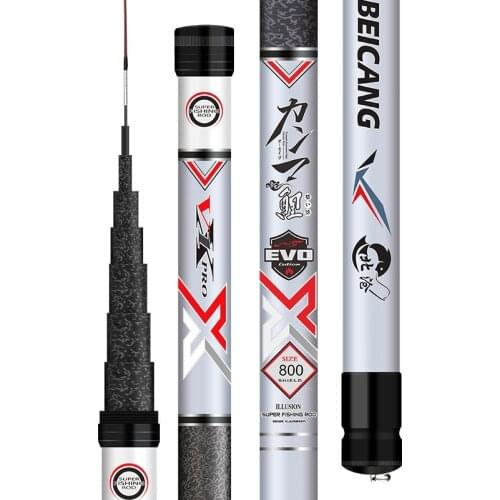 7.5m-16m Power Hand Pole Super Hard Long Section Fishing Rod Telescopic Wedkarstwo Olta De Pesca 19 Tonalty Carp Fishing Sticks