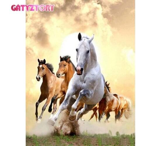 GATYZTORY 5D DIY Diamond Painting Horse Rhinestones Pictures Diamond Embroidery Sale Animal Cross Stitch Mosaic Crafts Kit