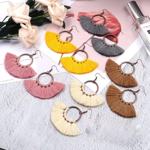 BTWGL Vintage Ethnic Long Tassel Earrings Womens 2020Fashion Brand Jewelry Geometric Alloy Plating Simple Pendant Earrings