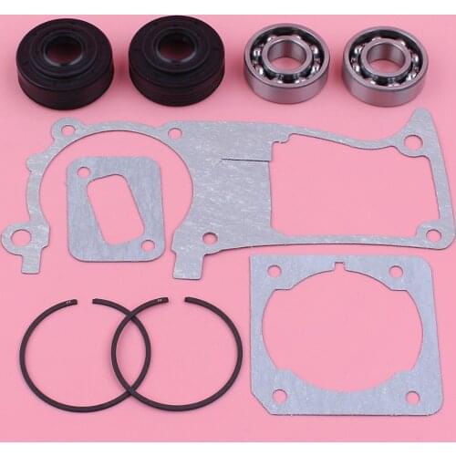 Crankcase Cylinder Muffler Gasket Piston Ring Crank Bearing Oil Seal For Husqvarna 353 346XP 350 Chainsaw Part 45mm x 1.2mm
