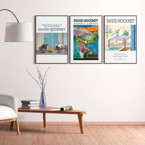 David Hockney Abstract Art Museum Print Canvas Painting Exhibition Poster Wall Picture for Living Room Modern Gallery Home Decor