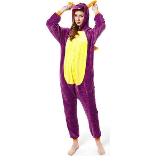 Children Pajamas Winter Sleepwear Boys Onesies Girls Pajamas Sets Cute Purple Dragon Totoro Animal Kids Pyjamas Pijama