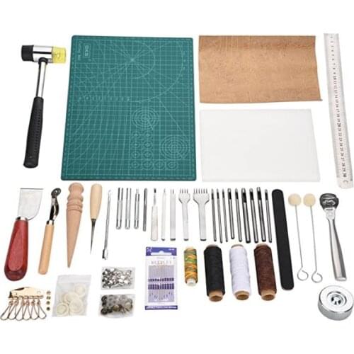 DIY leather tools, handmade leather tool set, hand-stitched diamond cutting craft set 01