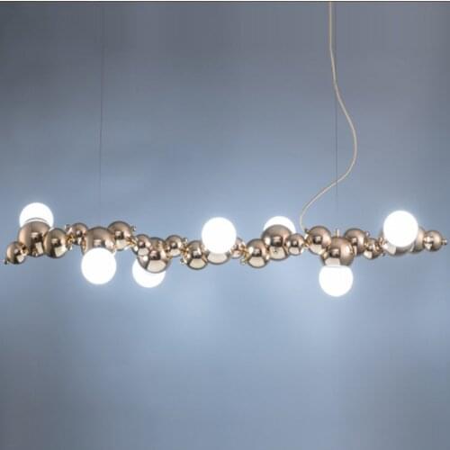 Italy Designer Stainless Steel Ball Led Pendant Lamp Art Caterpillar Gallery Livingroom Studio Bar Decoration Hanging Lighting
