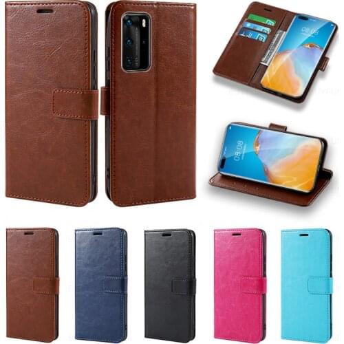 Leather flip wallet case For huawei p40 Pro p30 p20 lite p40lite E p40pro p 20 30 40 light stand smartphone Magnetic Cover coque