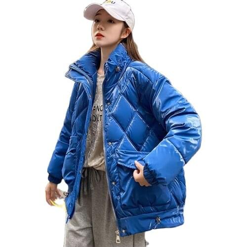 Color Graffiti Printed Cotton Jackets Woman Winter 2021 Short Womens Hooded Jacket Street Fashion Plus Size Clothing Coat Women