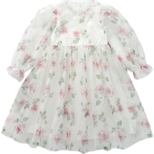 Girl Summer Dress For 11 12 13 14 Yrs Girls Dress Kids Chiffon Rose Puff Sleeve Flower Vestido Party Wedding Pageant