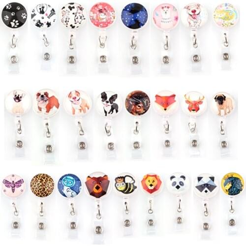LX726 Animal Hot Sales Cute Retractable Nurse Badge Reel Clip Badge Holder Students Doctor ID Card Holder
