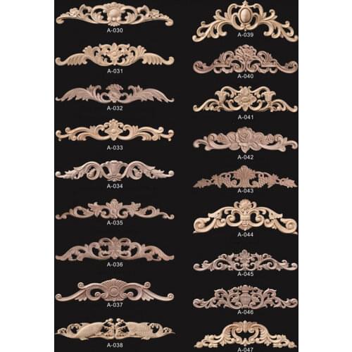 Woodcarving Decal Corner Vintage Home Decor Garden Decoration Accessories Solid Wood Applique Carved Flower Wood Appliques