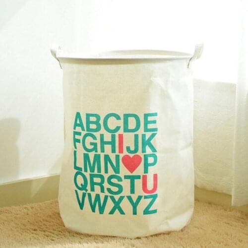 New English alphabet Waterproof Laundry Hamper Clothes Storage Baskets Home decoration storage barrel kids toy organizer basket