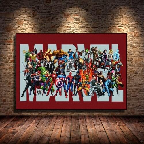 Genuine Marvel Poster Superhero Print Movie Canvas Painting Printmaking Mural Art Home Decoration Kids Bedroom Birthday Gift