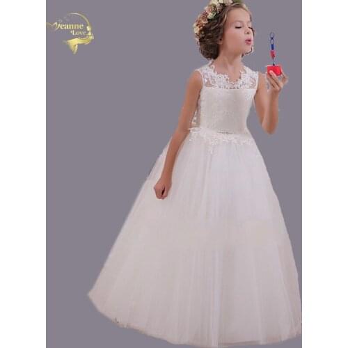 Comunion Decoracion Fiesta Girl Puffy Long Dress Flower Girl Dress Tulle Kids Tutu Dress Customized Vestidos Longo China On Sale