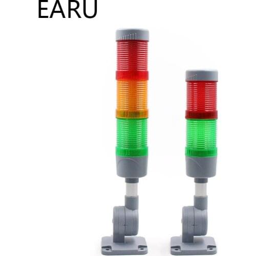 60mm Industrial Multi-layer LED Signal Tower Stack Warn Alarm Caution Lamp Light Indicator Machinery Buzzer Flashing Bendable