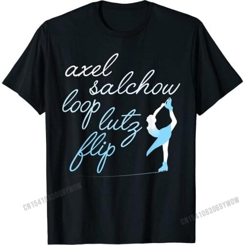 Figure Skating Shirt, Cute Jump Terms & Skater on Ice Gift Funny Men T Shirt Normal Tops Tees Cotton Casual