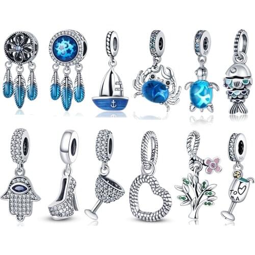 2021 New 925 Sterling Silver Fish&Doll Airplane and Globe Charm&Bead Fit Original 3mm Bracelet&Bangle Making Fashion DIY Jewelry