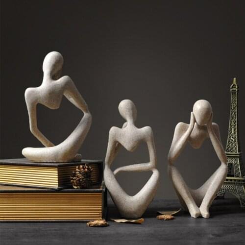 Nordic Thinker Statue Resin Abstract Sculpture Statue Home Decoration Modern Art Desk Decoration Wedding Gift