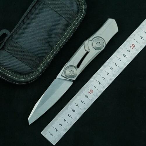 LEMIFSHE folding knife M390 blade titanium alloy handle outdoor camping survival kitchen knife fruit art EDC gift tool knife