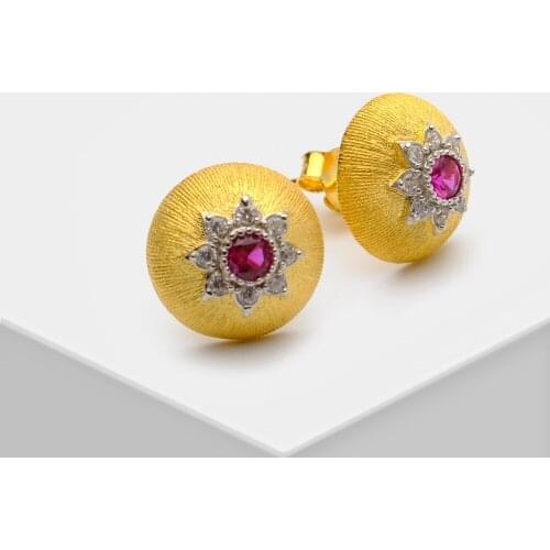 Amorita boutique Vintage elegance petal red point stud earrings