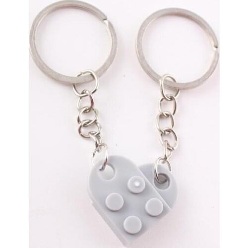 Light gray Novelty Chaveiro Fashion Love Heart Keyring Couple Keychain Key Ring Keyfob Llaveros Casual Trinket Jewelry Love Gift