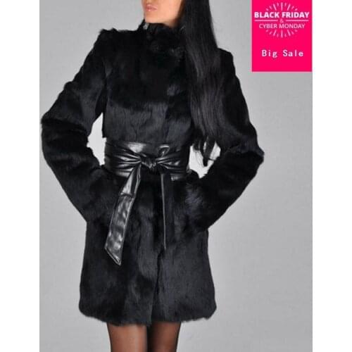 S-4XL winter plus size imitation fox fur coat luxury women long faux fur jacket coat wj1563 with belt fashion brand good quality