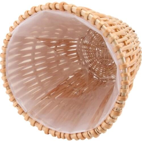 1PC Rattan Woven Wastepaper Basket Woven Trash Can Wicker Woven Storage Basket