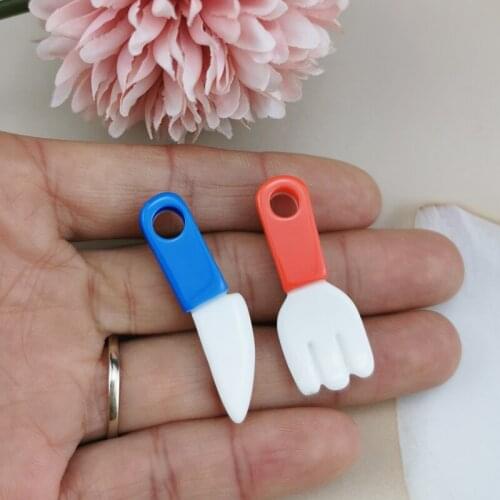 10pcs/pack Resin Pendants Imitation Mini Knife Fork Spoon Shovel Charms for DIY Jewelry Making Earrings Bracelet Accessories