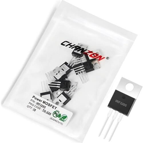10Pcs IRF3205 TO-220 Power SIC Mosfet Transistor Bipolar Junction BJT Powerful Triode Tube Fets DIP 110A 55V Integrated Circuits