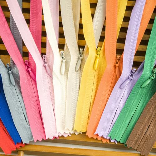 10pcs 15cm 20cm 35cm 45cm 50cm 60cm 65cm Invisible Zippers Nylon Coil Zipper Tailor For Handcraft Sewing Cloth Accessorie